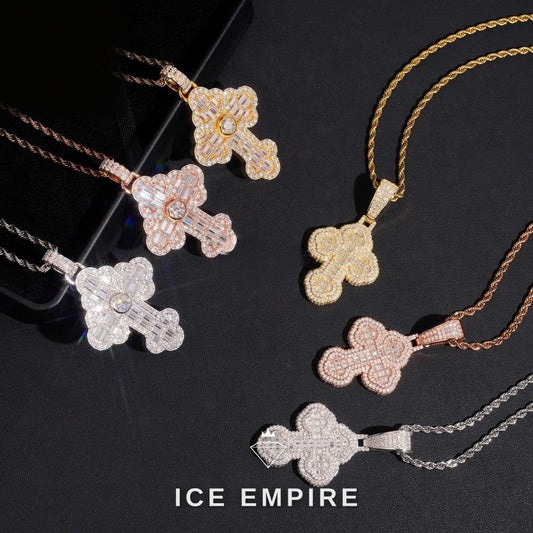Iced Out Baguette 925 Silver Moissanite Pendant