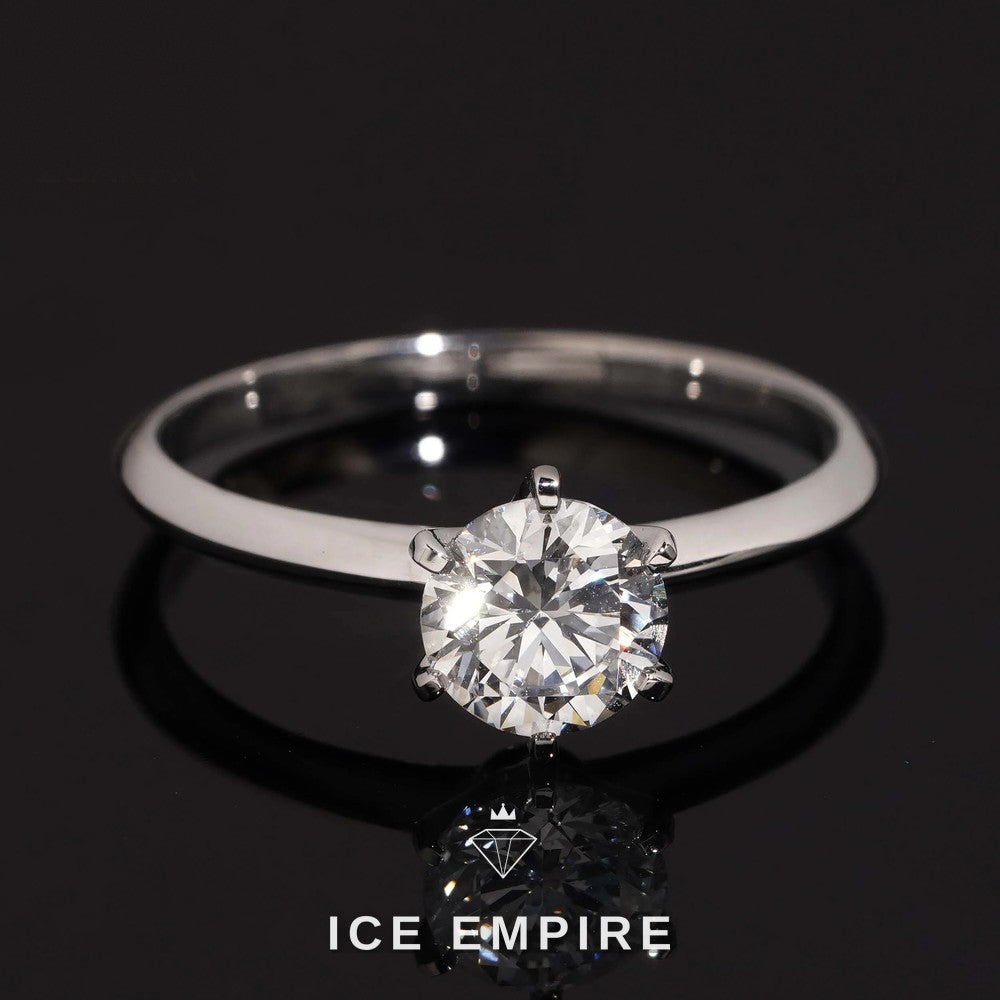 Iced Out 925 Silver Lab Grown Diamond Engagement Ring
