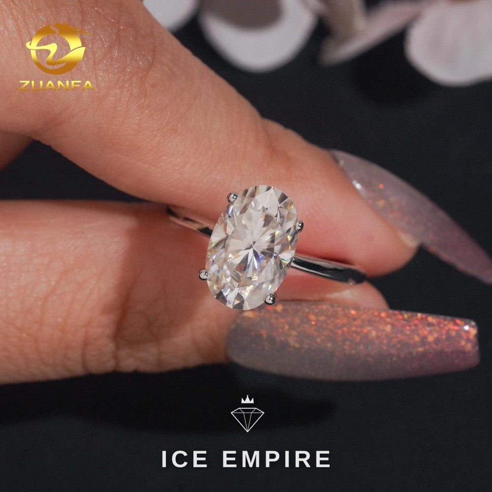Iced Out Rose Gold Plated Moissanite Wedding Band