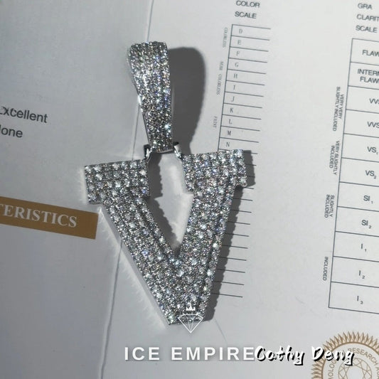 Iced Out Rose Gold Plated Moissanite Pendant