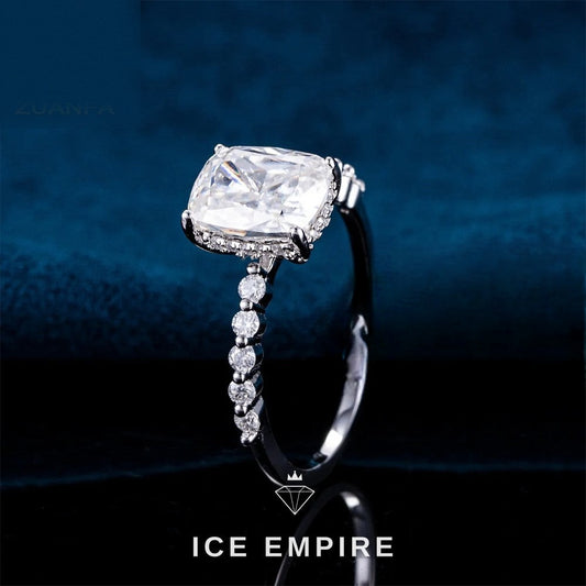 Iced Out 925 Silver Moissanite Wedding Band