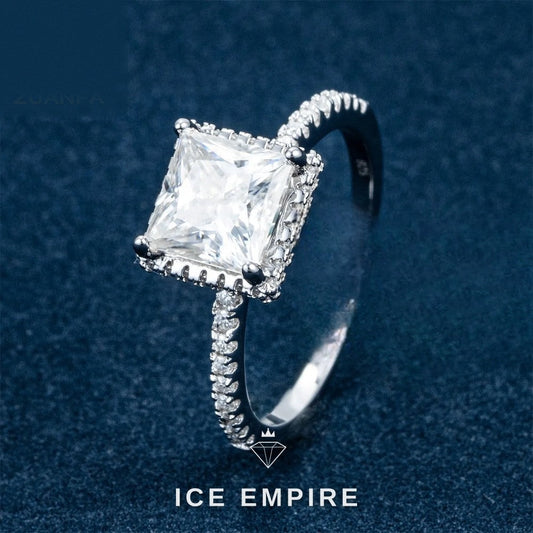 Iced Out 925 Silver Moissanite Ring