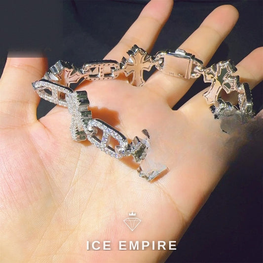 Iced Out 925 Silver Moissanite Cuban Chain
