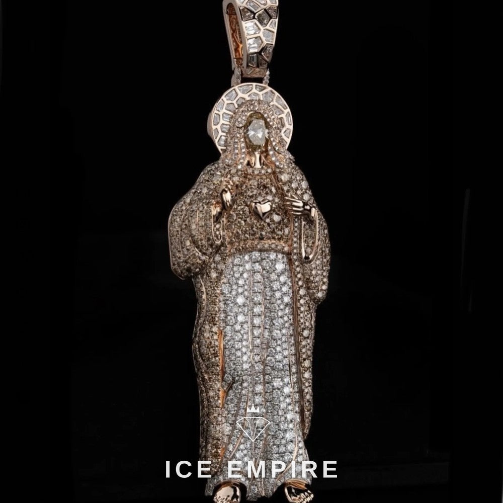 Iced Out Cross 925 Silver Moissanite Pendant