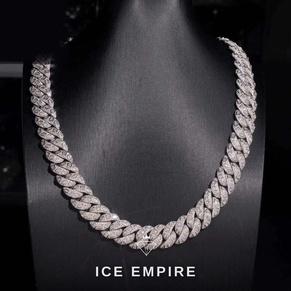 Iced Out Rose Gold Plated Moissanite Cuban Chain