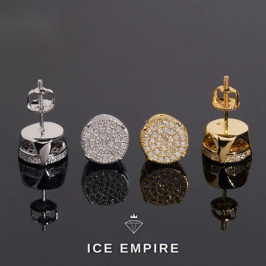 Iced Out 925 Silver Moissanite Stud Earrings