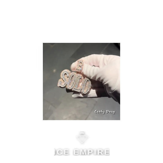 Iced Out Baguette Rose Gold Plated Moissanite Pendant
