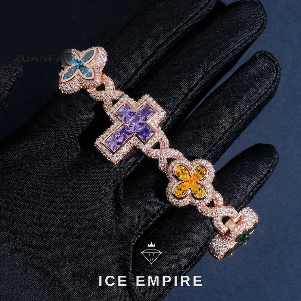 Iced Out Rose Gold Plated Moissanite Cuban Chain