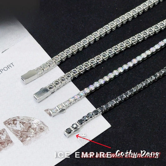 Iced Out 925 Silver Moissanite Tennis Bracelet