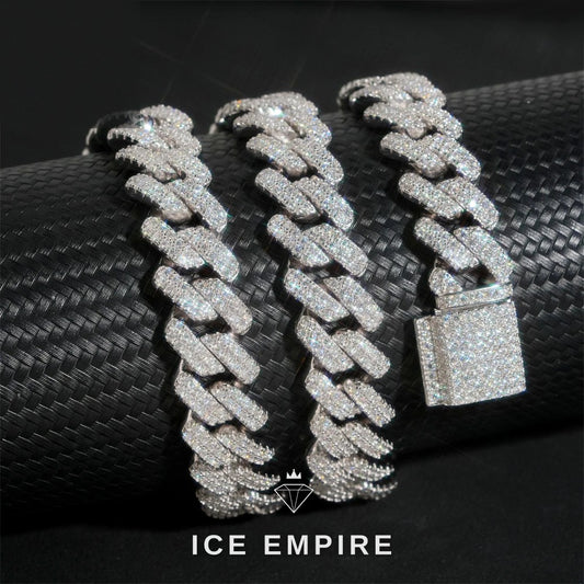 Iced Out Rose Gold Plated Moissanite Cuban Chain