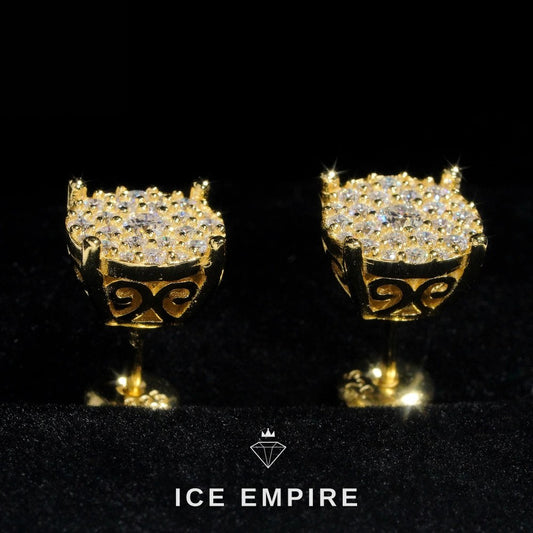 Iced Out Cluster 925 Silver Lab Grown Diamond Earrings