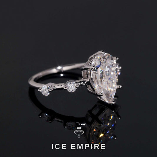 Iced Out 925 Silver Moissanite Wedding Band