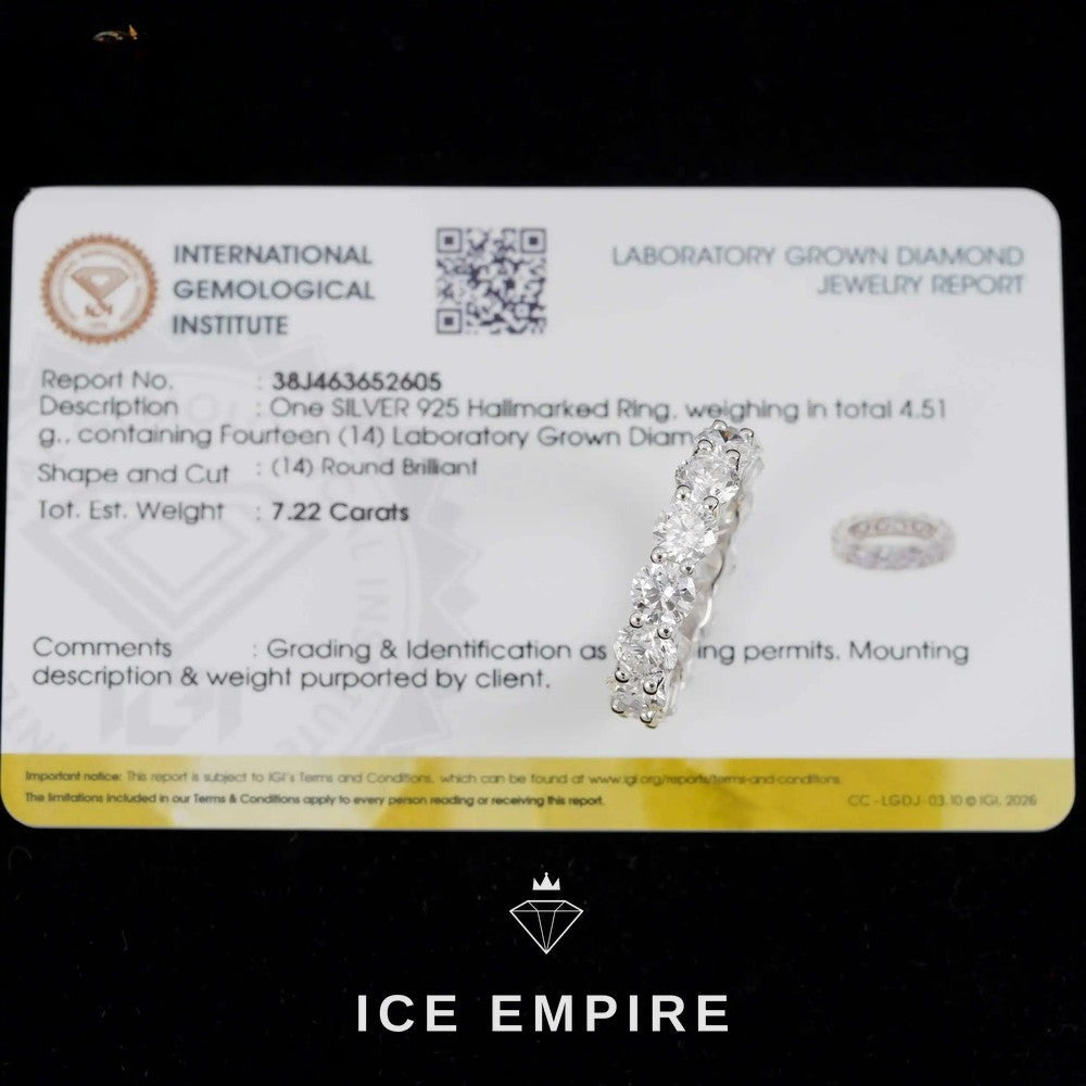 Iced Out 925 Silver Lab Grown Diamond Ring