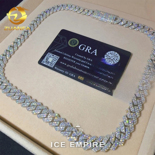 Iced Out Rose Gold Plated Moissanite Cuban Chain