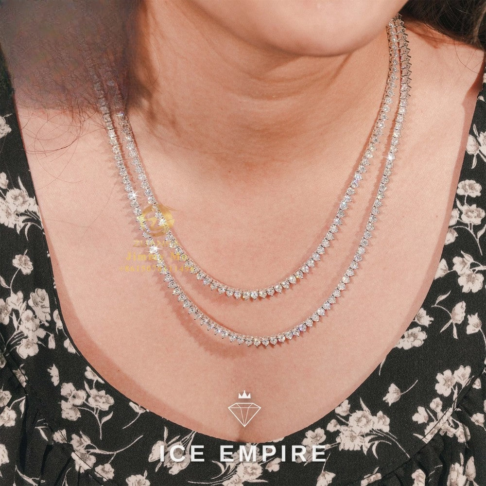 Iced Out Heart Rose Gold Moissanite Cuban Chain