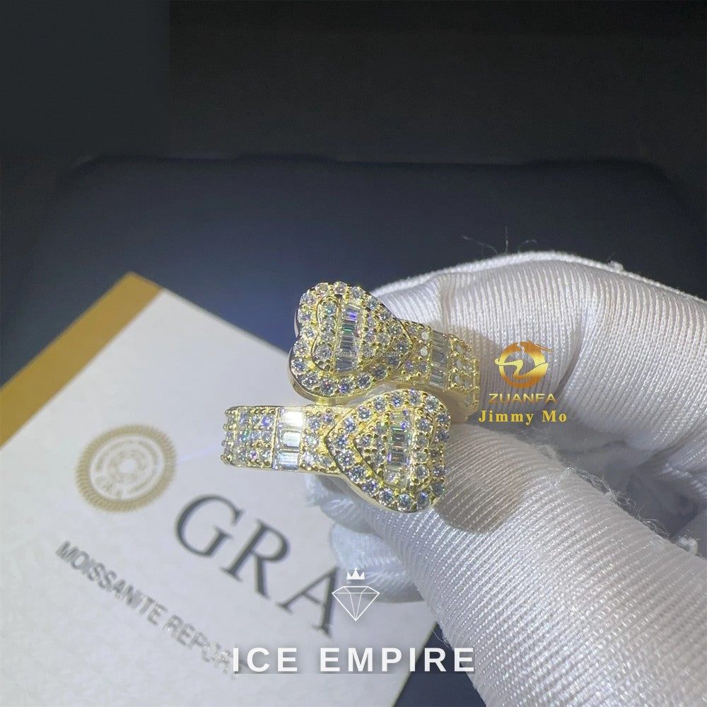 Iced Out Baguette Rose Gold Plated Moissanite Ring
