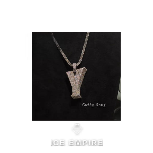 Iced Out Baguette Rose Gold Plated Moissanite Cuban Chain
