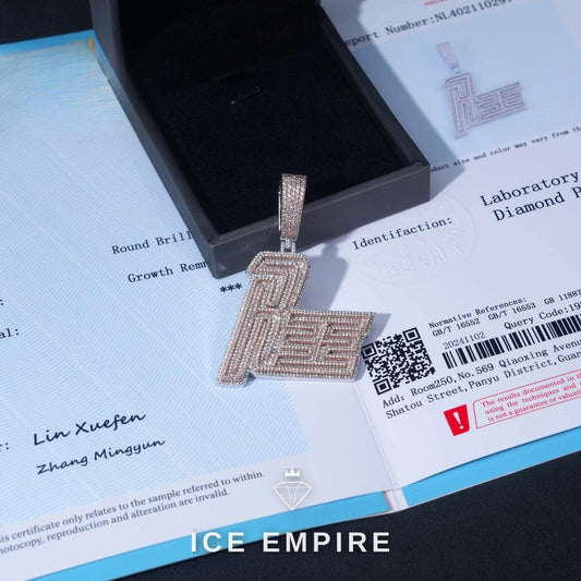 Iced Out Rose Gold Lab Grown Diamond Pendant