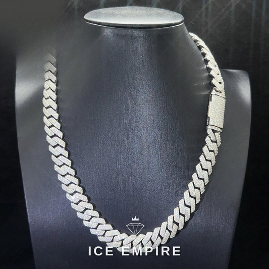 Iced Out Rose Gold Plated Moissanite Cuban Chain
