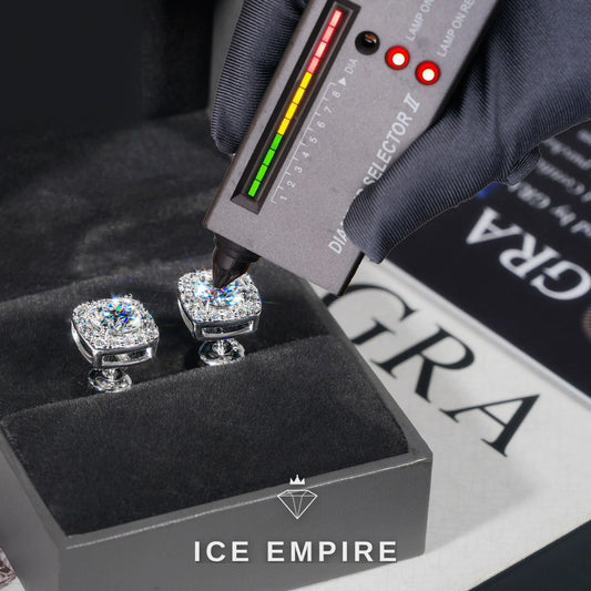 Iced Out 925 Silver Moissanite Earrings