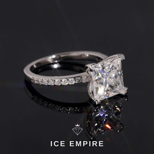 Iced Out Rose Gold Plated Moissanite Wedding Band