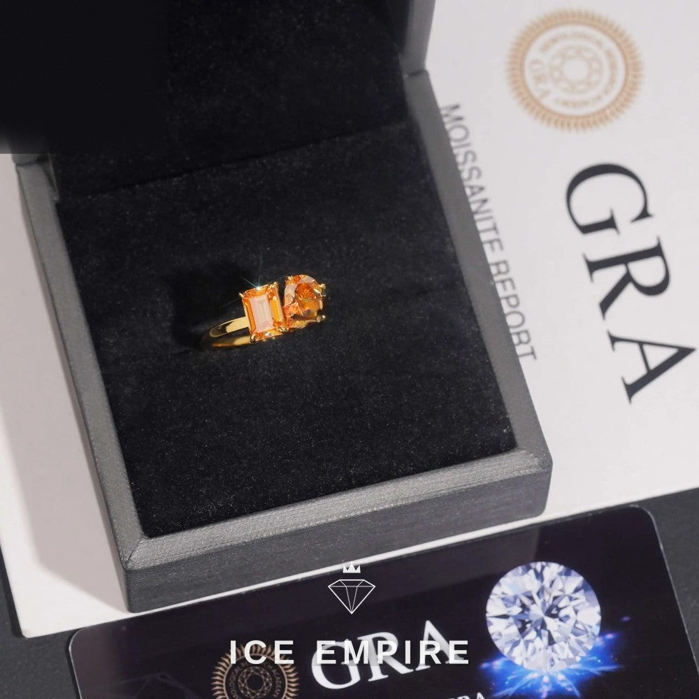 Iced Out 925 Silver Moissanite Engagement Ring