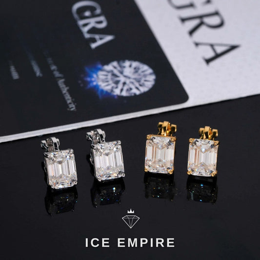 Iced Out 925 Silver Moissanite Stud Earrings