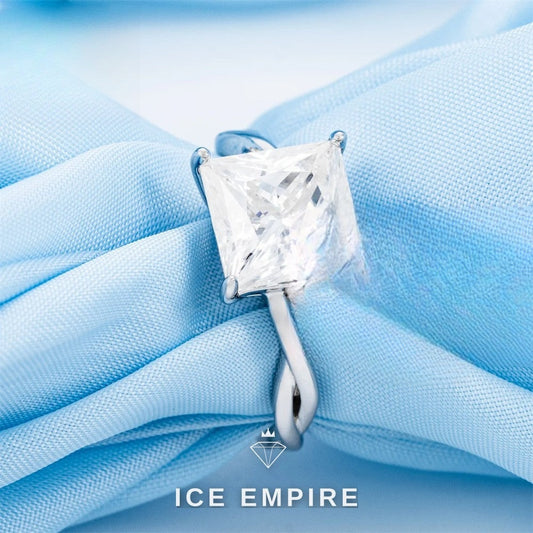 Iced Out 925 Silver Moissanite Ring