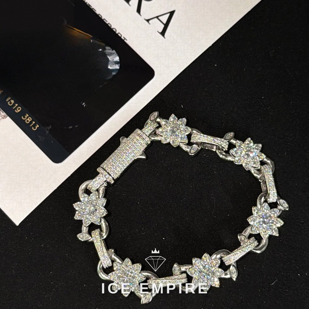 Iced Out 925 Silver Moissanite Cuban Chain