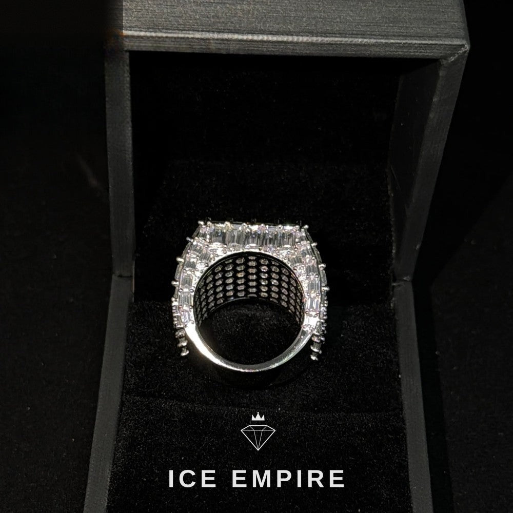 Iced Out Baguette 925 Silver Moissanite Ring