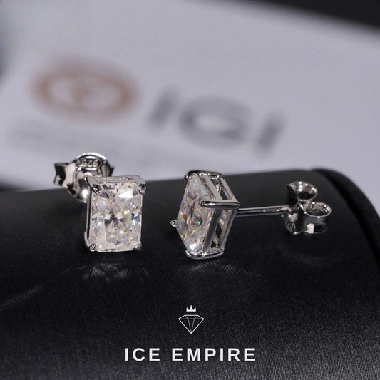 Iced Out 10K Gold Lab Grown Diamond Stud Earrings