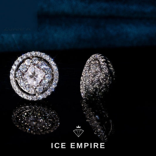 Iced Out Rose Gold Plated Moissanite Earrings