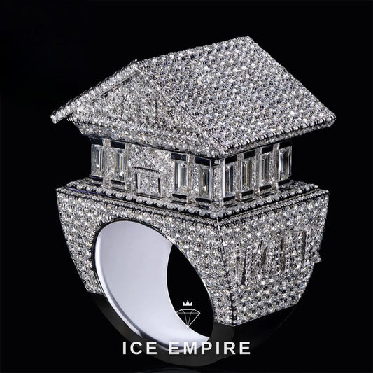 Iced Out 925 Silver Moissanite Ring