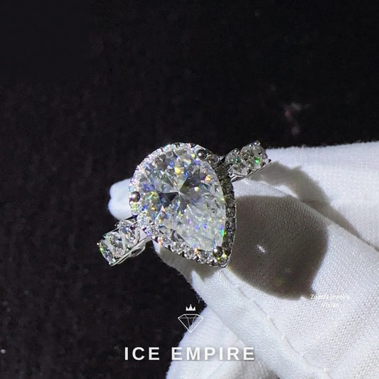 Iced Out 10K Gold Moissanite Ring
