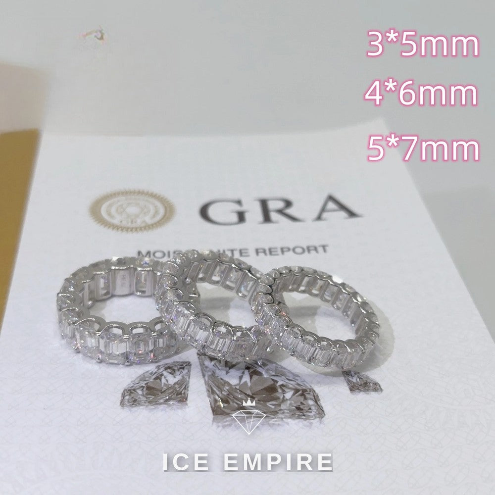 Iced Out Gold Plated Moissanite Wedding Band