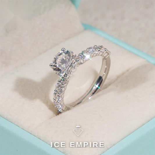 Iced Out Gold Plated Lab Grown Diamond Engagement Ring