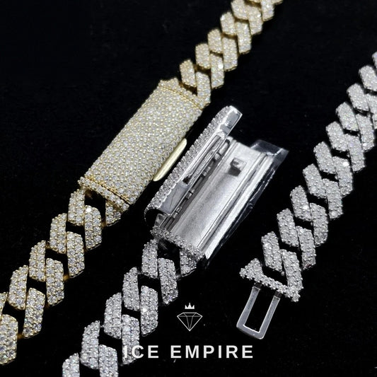 Iced Out 925 Silver Moissanite Cuban Chain