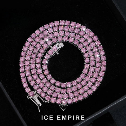 Iced Out 925 Silver Moissanite Tennis Chain