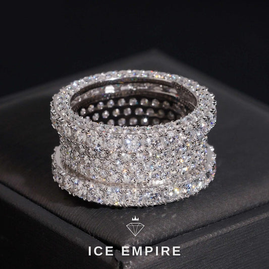 Iced Out Rose Gold Plated Moissanite Ring