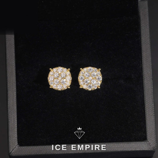 Iced Out Gold Plated Moissanite Stud Earrings