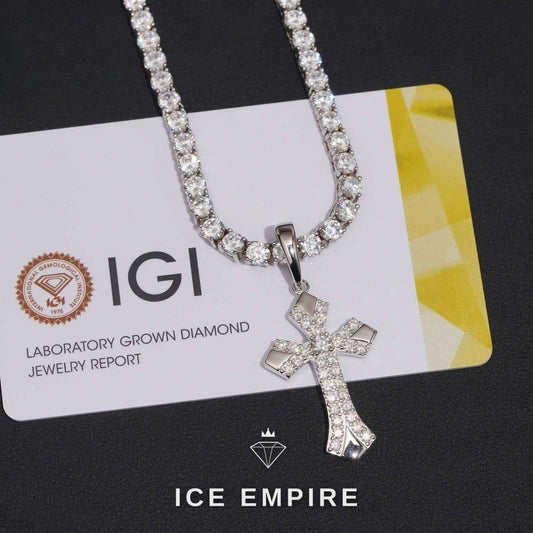 Iced Out Baguette Gold Plated Lab Grown Diamond Pendant