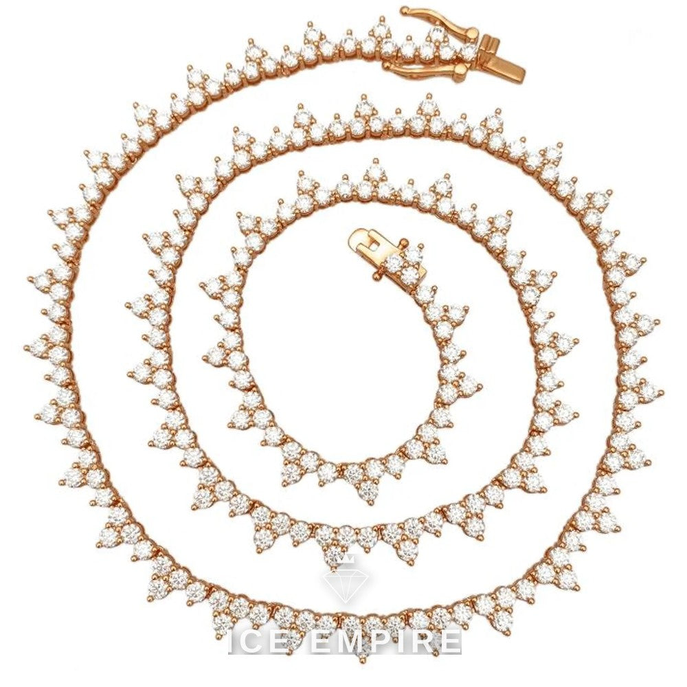 Iced Out Rose Gold Plated Moissanite Cuban Chain