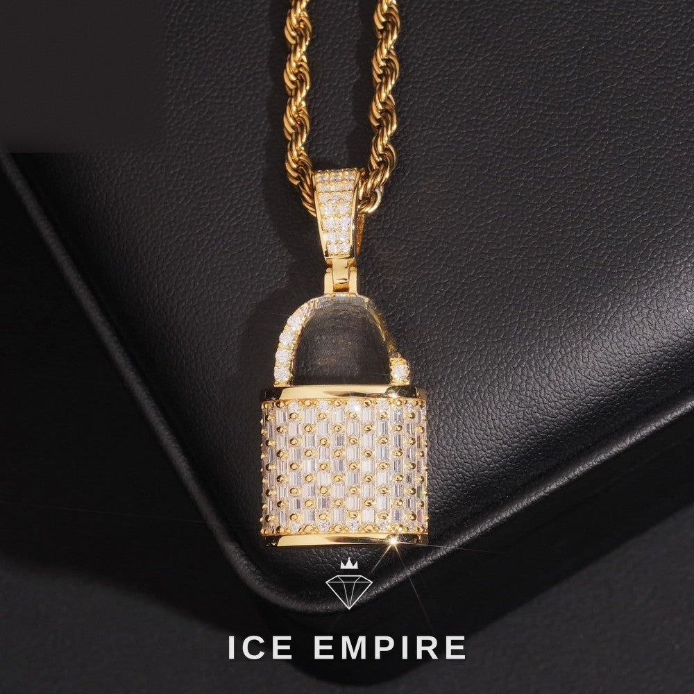 Iced Out Baguette 925 Silver Moissanite Pendant