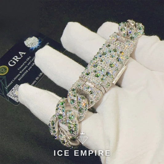 Iced Out Rose Gold Plated Moissanite Cuban Chain