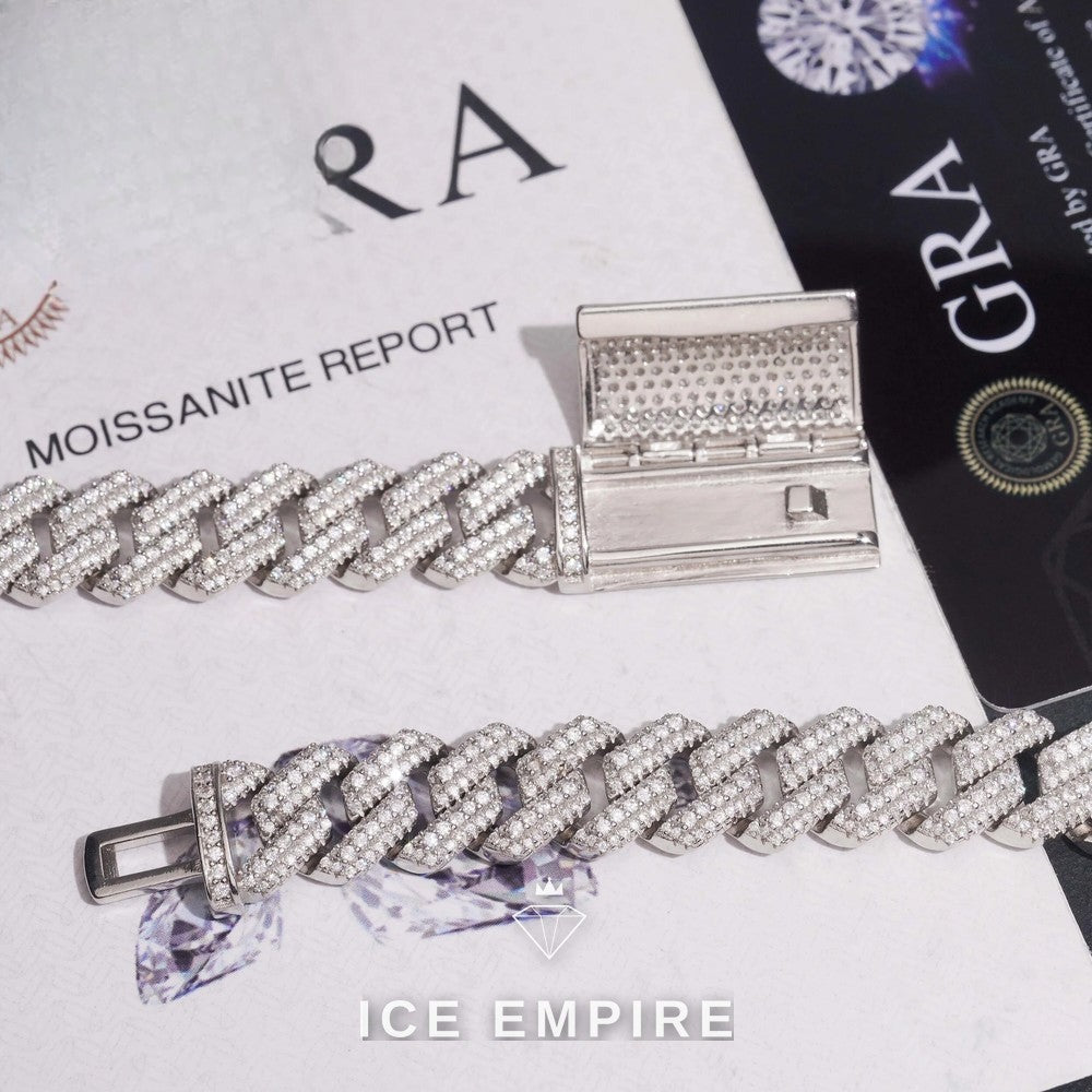 Iced Out Rose Gold Plated Moissanite Cuban Chain
