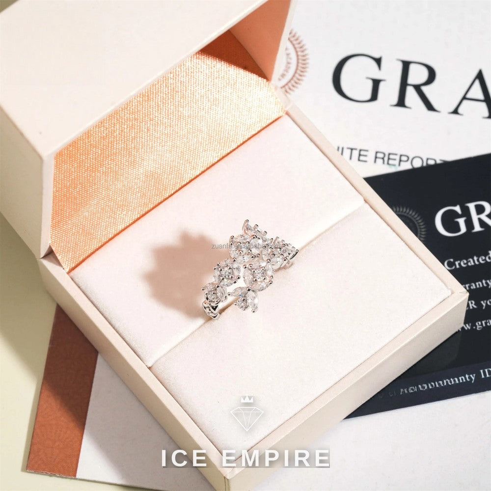 Iced Out 925 Silver Moissanite Ring
