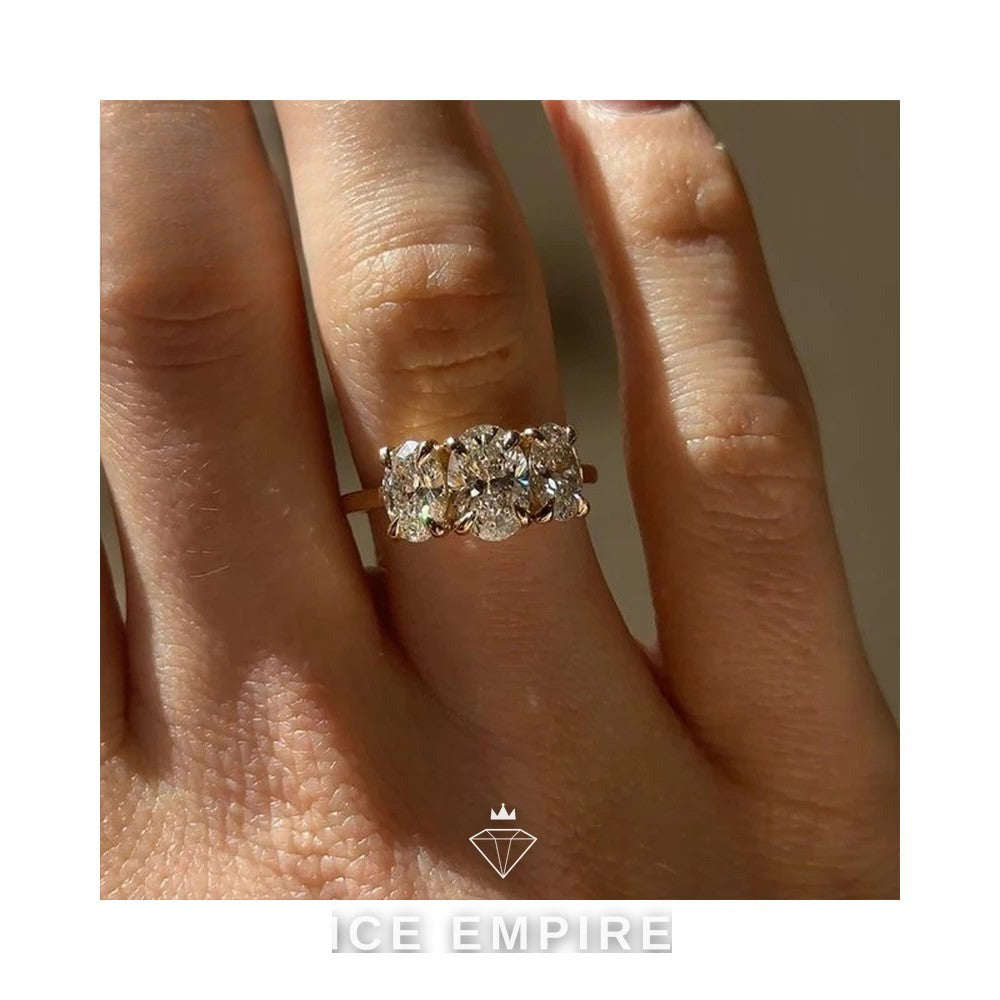 Iced Out Gold Plated Moissanite Wedding Band