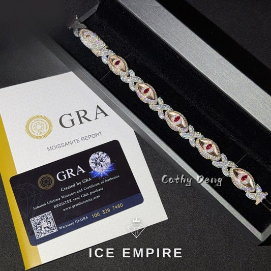 Iced Out 925 Silver Moissanite Cuban Chain