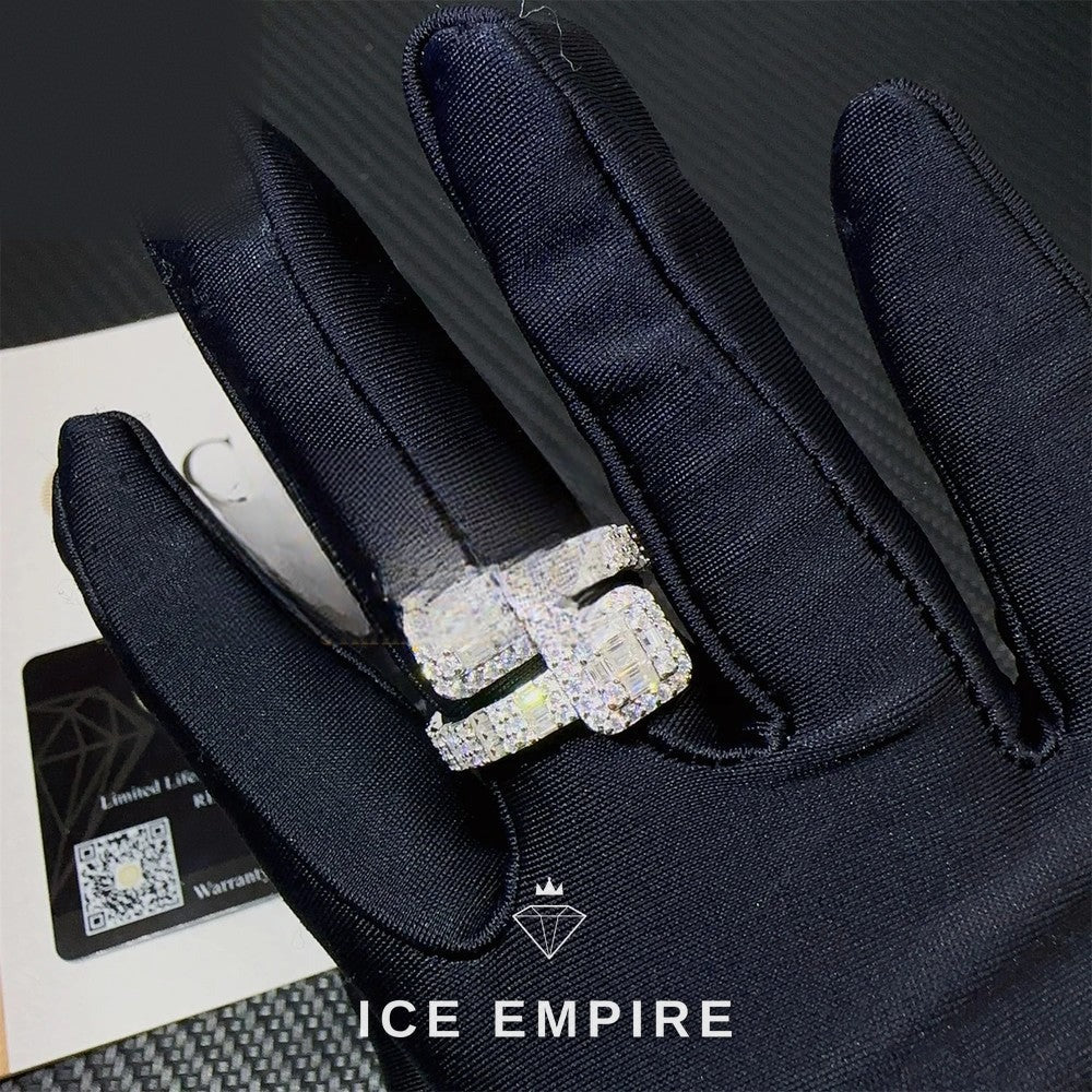 Iced Out Baguette Gold Plated Moissanite Ring