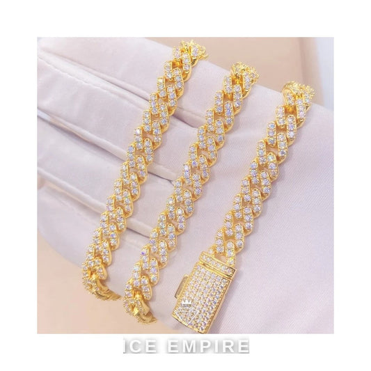 Iced Out 925 Silver Moissanite Cuban Chain